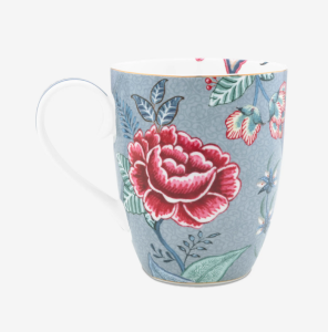 Pip Studio Flower Festival Mavi Porselen Süzgeçli Kupa 350 Ml