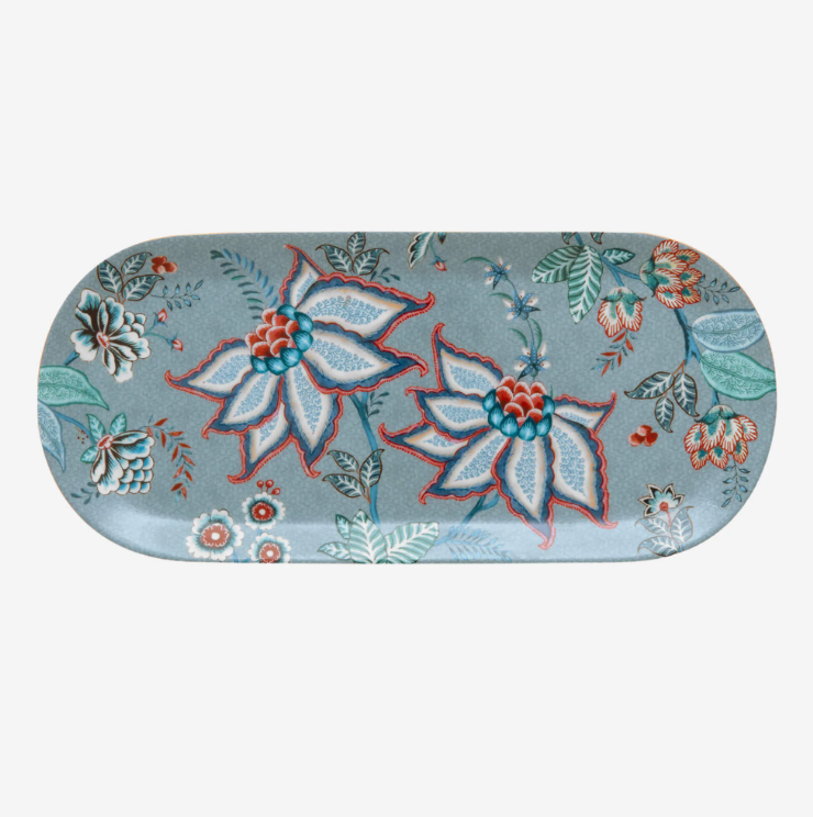 Pip Studio Flower Festival Mavi Porselen Servis Tabağı 33 Cm