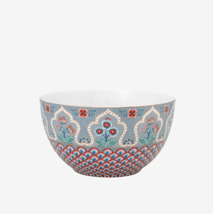 Pip Studio Flower Festival Mavi Porselen Kase 18 Cm