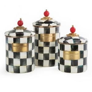 Courtly Check Enamel Canister - Small - Medium - Large