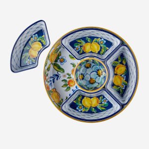 Chiara Alessi Capri Mavi Melamin 5 Bölmeli Servis Tepsisi 39 Cm