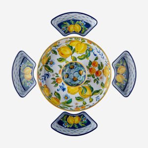 Chiara Alessi Capri Mavi Melamin 5 Bölmeli Servis Tepsisi 39 Cm