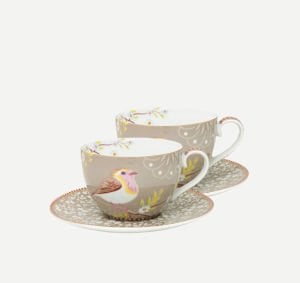 Haki Porselen Çay Fincan Seti 280 Ml Early Bird Collection by Pip Studio