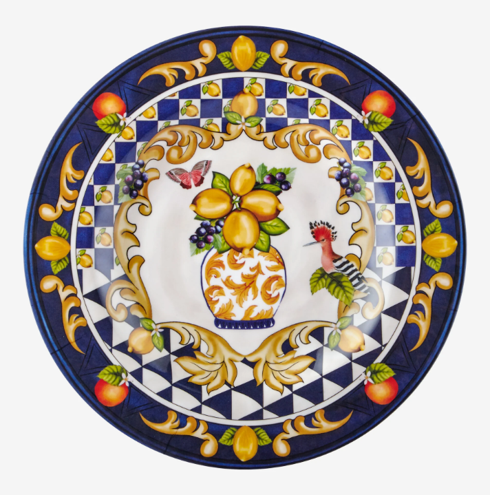 Chiara Alessi Capri Mavi Melamin Kahvaltı Tabağı 21,5 Cm