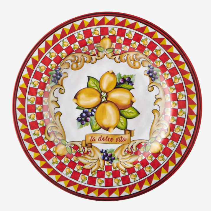 Chiara Alessi Capri Kırmızı Melamin Kahvaltı Tabağı 21,5 Cm