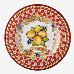 Chiara Alessi Capri Kırmızı Melamin Kahvaltı Tabağı 21,5 Cm