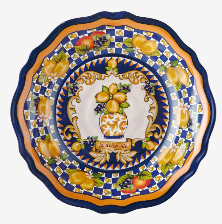 Chiara Alessi Capri Mavi Melamin Servis Kasesi 35 Cm