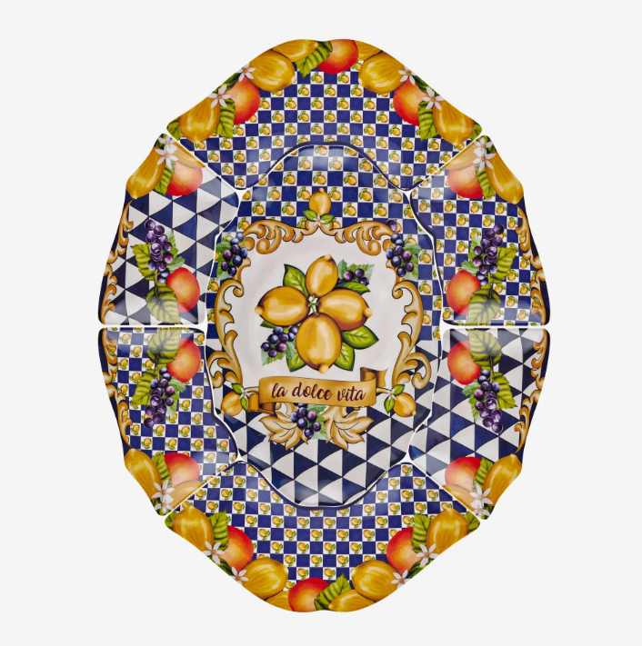 Chiara Alessi Capri Mavi Melamin Meze Tabağı 7 Parça