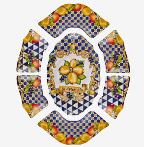 Chiara Alessi Capri Mavi Melamin Meze Tabağı 7 Parça