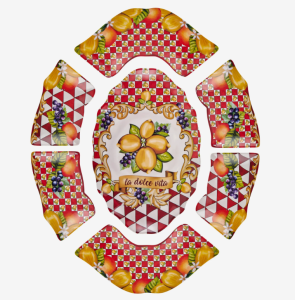 Chiara Alessi Capri Kırmızı Melamin Meze Tabağı 7 Parça