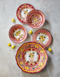 Chiara Alessi Capri Kırmızı Melamin Yemek Tabağı 28 Cm