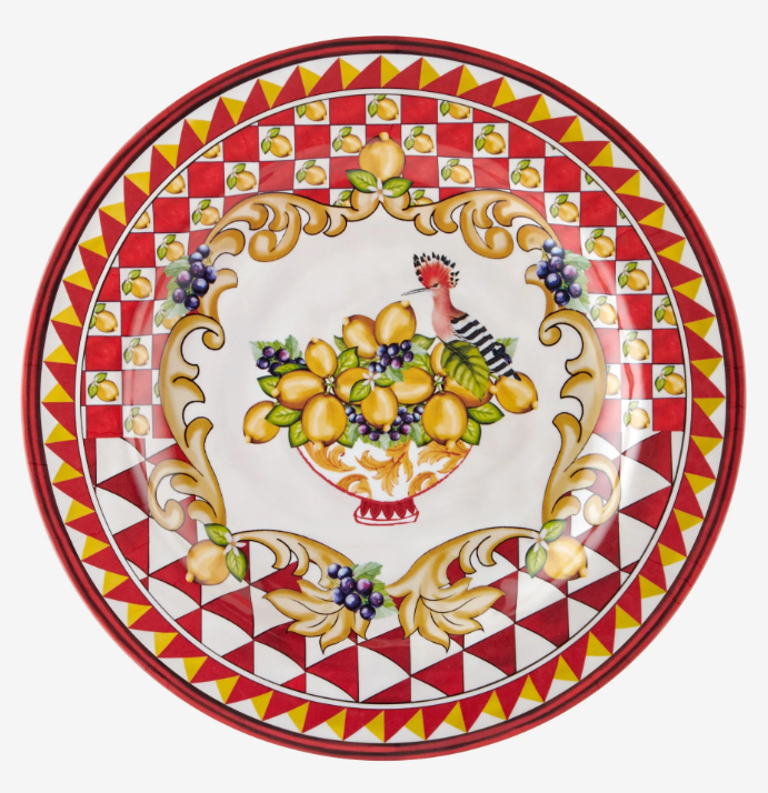 Chiara Alessi Capri Kırmızı Melamin Yemek Tabağı 28 Cm