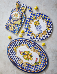 Chiara Alessi Capri Mavi Melamin Sunum Tahtası 34 Cm