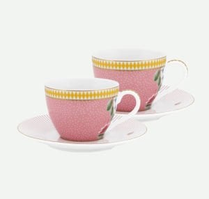 Pembe Porselen Kahve Fincan Seti 120 Ml La Majorelle Collection by Pip Studio