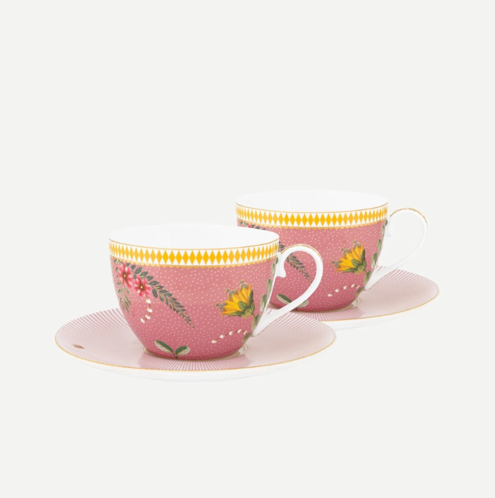 Pip Studio La Majorelle Pembe Porselen Çay Fincan Seti 280 Ml