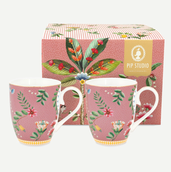 Pip Studio La Majorelle Pembe Porselen Kupa Seti 350 Ml