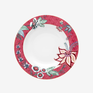 Pip Studio Flower Festival Kırmızı Porselen Çukur Tabak 21,5 Cm