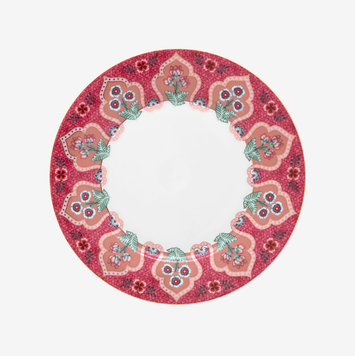 Pip Studio Flower Festival Kırmızı Porselen Kahvaltı Tabağı 21 Cm