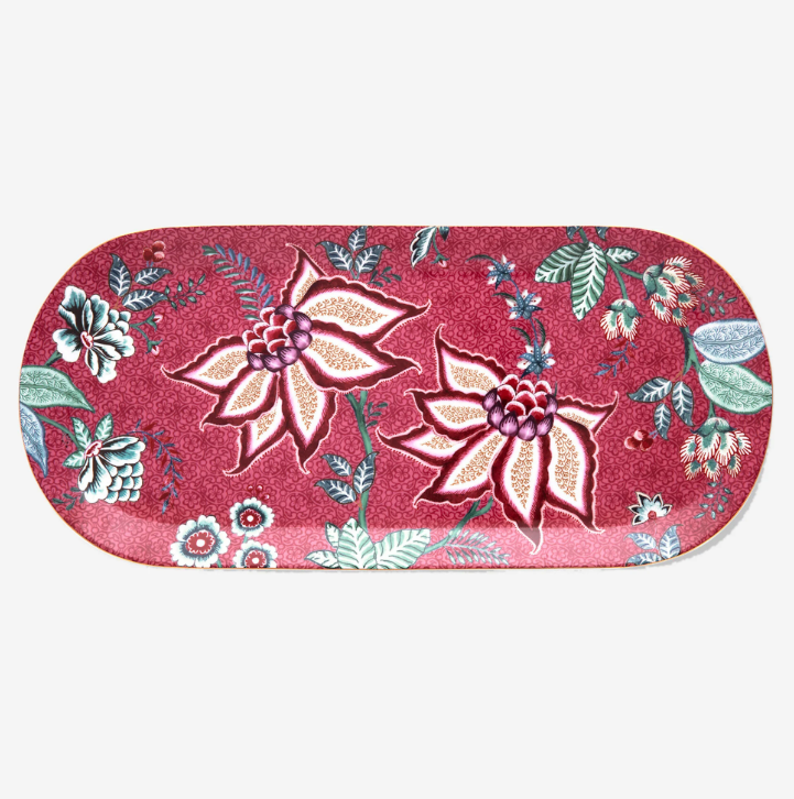 Pip Studio Flower Festival Kırmızı Porselen Servis Tabağı 33 Cm