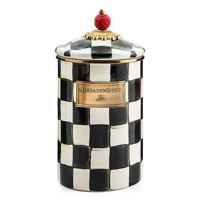 Courtly Check Enamel Canister- Large