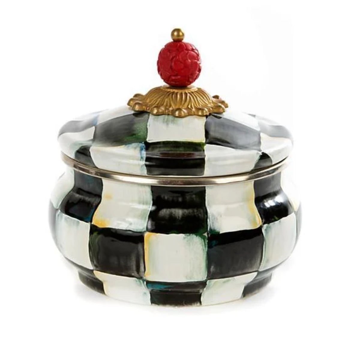 Courtly Check Squashed Pot