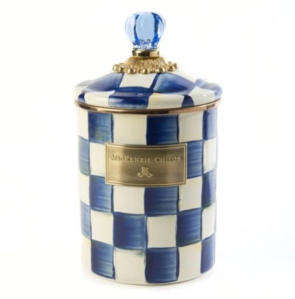 Royal Check Enamel Canister - Medium