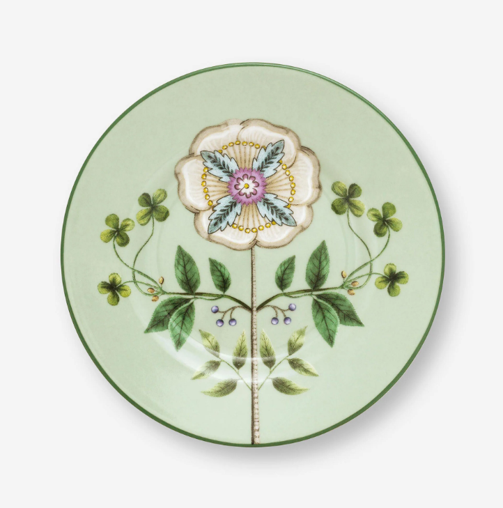 Yeşil Porselen Petit Four Tabağı 12 Cm Lily & Lotus Collection by Pip Studio