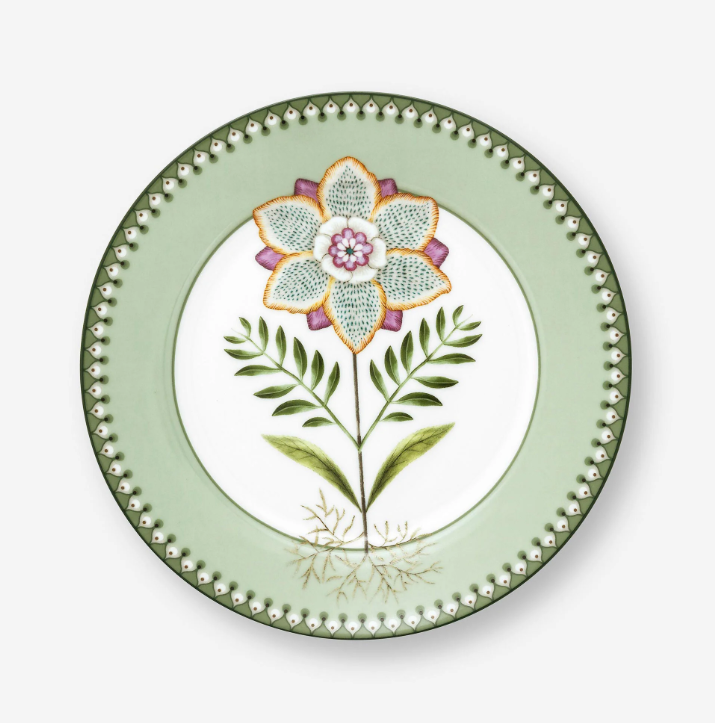 Yeşil Porselen Kahvaltı Tabağı 21 Cm Lily & Lotus Collection by Pip Studio