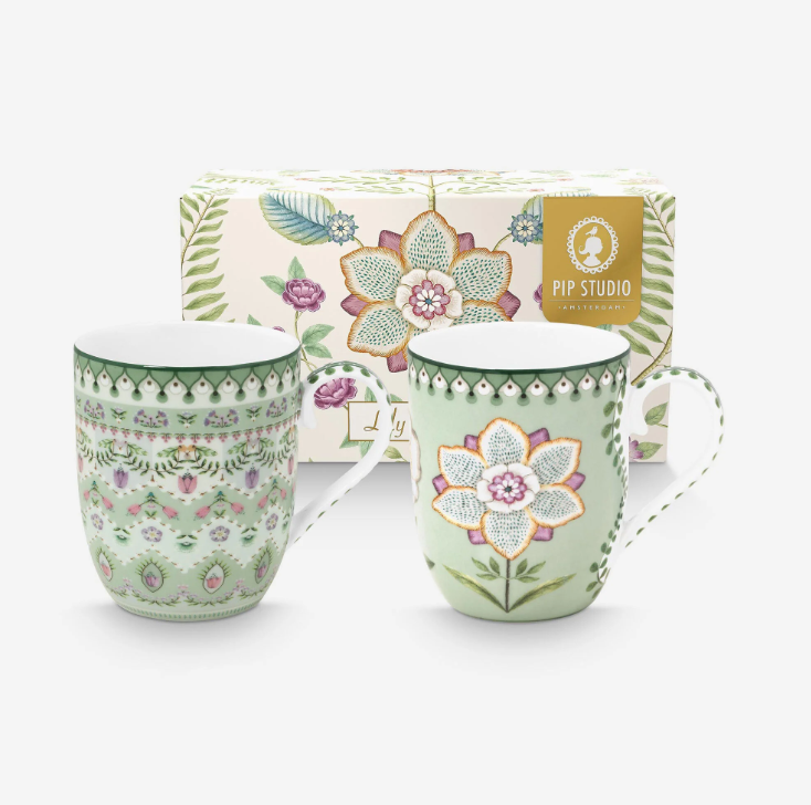 Yeşil Porselen Kupa 145 Ml Lily & Lotus Collection by Pip Studio