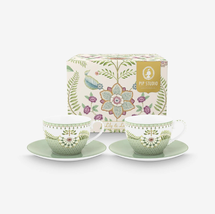 Yeşil Porselen Çay Fincanı 280 Ml Lily & Lotus Collection by Pip Studio