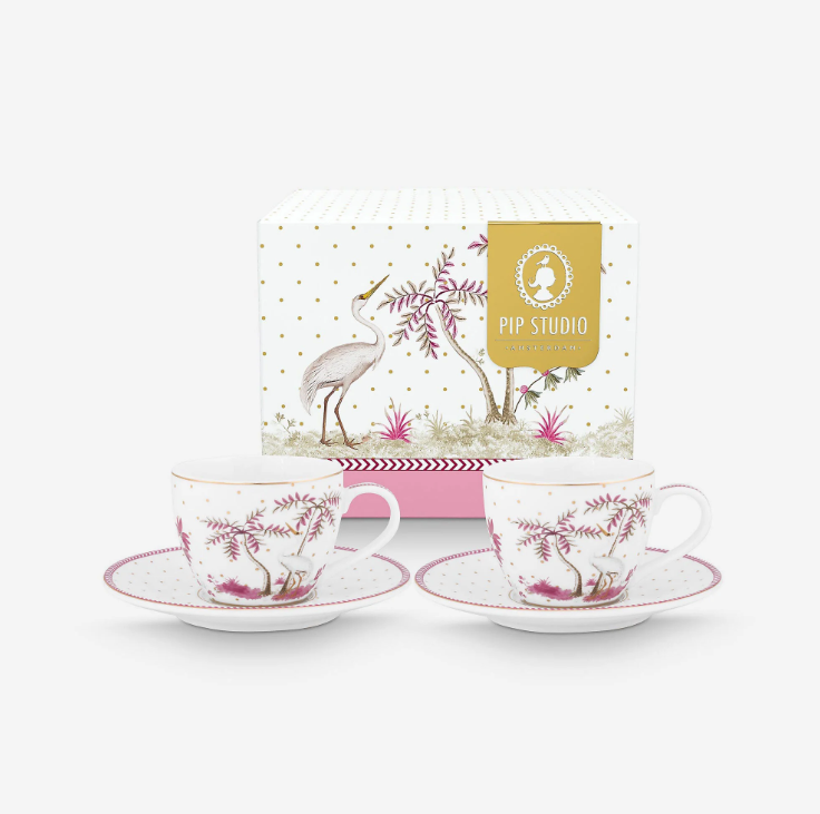 Beyaz Porselen Kahve Fincan Seti 120 Ml Jolie Collection by Pip Studio