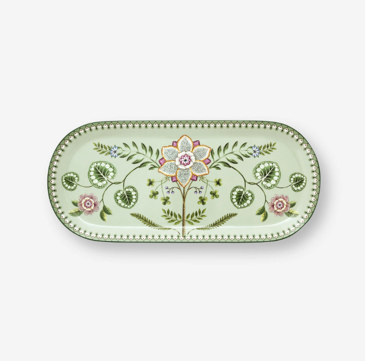 Yeşil Porselen Servis Tabağı 33 Cm Lily & Lotus Collection by Pip Studio