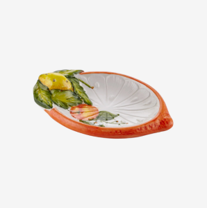 Sarı Seramik Servis Tabağı 19X13 Cm Limone E Arancia Collection by Edelweiss Italy