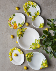 Sarı Seramik Servis Tabağı 19X13 Cm Limone E Arancia Collection by Edelweiss Italy