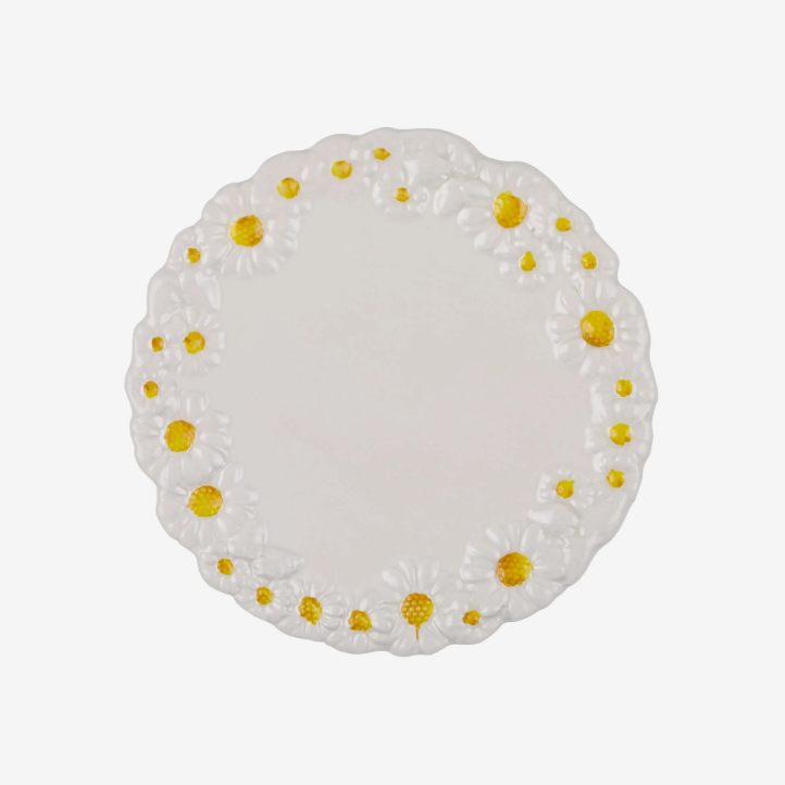 Beyaz Seramik Servis Tabağı 36 Cm Camomilla Collection by Edelweiss Italy