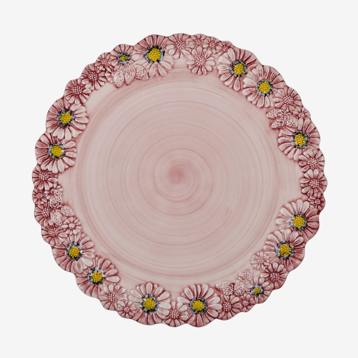 Pembe Seramik Servis Tabağı 36 Cm Camomilla Collection by Edelweiss Italy