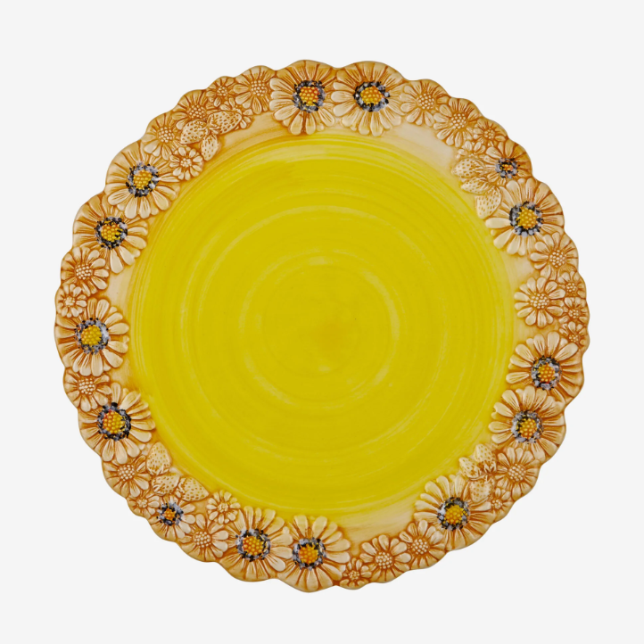 Sarı Seramik Servis Tabağı 36 Cm Camomilla Collection by Edelweiss Italy