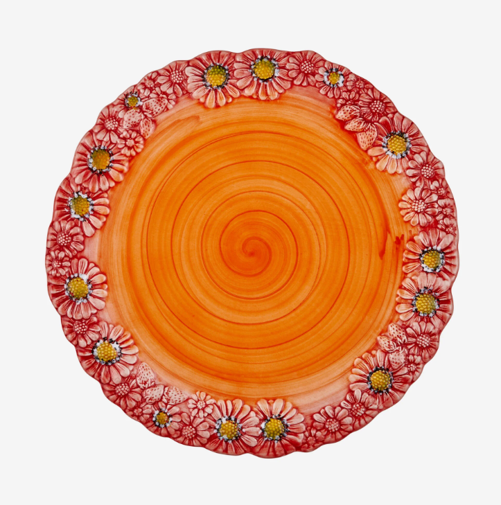 Kırmızı Seramik Servis Tabağı 36 Cm Camomilla Collection by Edelweiss Italy