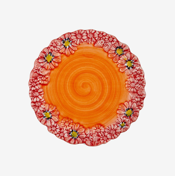 Kırmızı Seramik Kahvaltı Tabağı 22 Cm Camomilla Collection by Edelweiss Italy