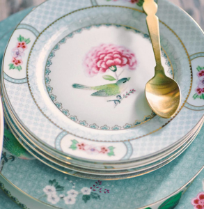 Beyaz Porselen Pasta Tabağı 17 Cm Blushing Birds Collection by Pip Studio
