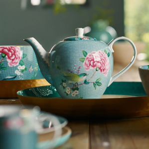 Mavi Porselen Demlik 750 Ml Blushing Birds Collection by Pip Studio