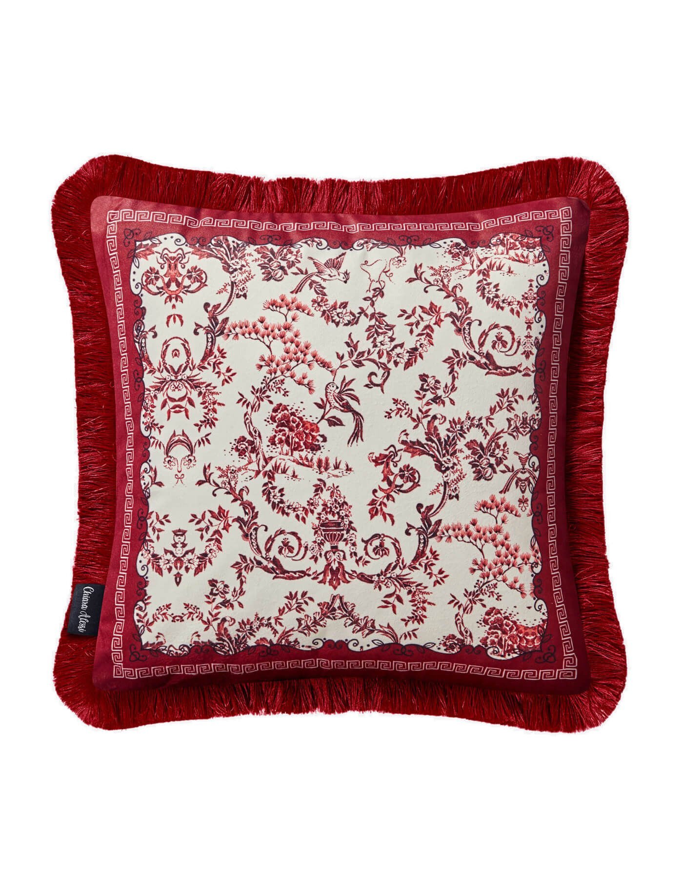 Chiara Alessi Çiçek Bahçesi Kırmızı Desenli Yastık