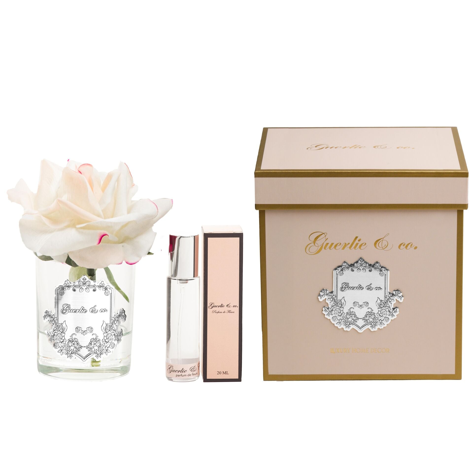 Guerlie&co. Krem Pembe Tek Gül Gümüş