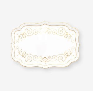 Beyaz Porselen Tepsi 26 Cm Royal Gold White Collection by Pip Studio