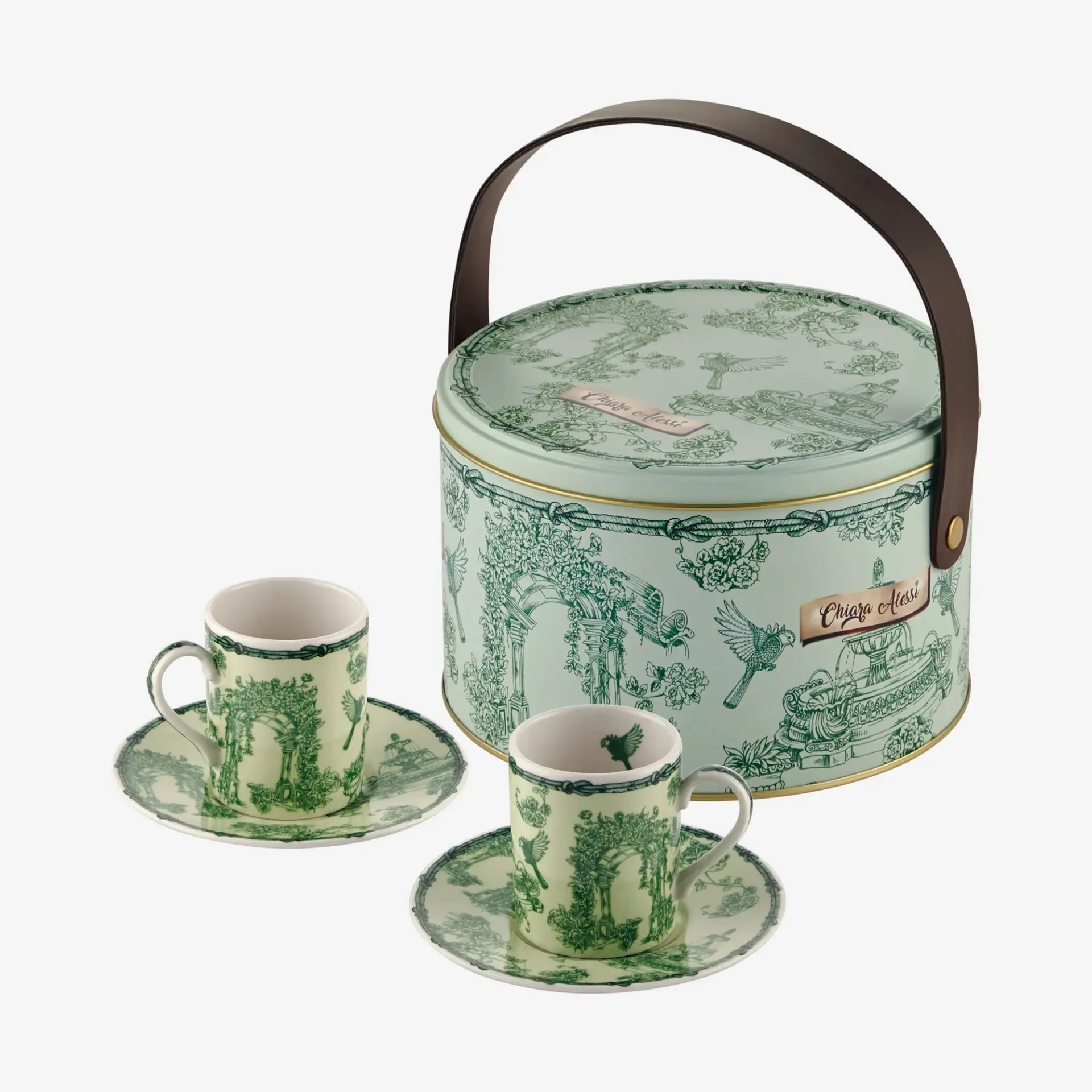 Yeşil Porselen Kahve Fincan Seti 120 Ml Fontana Collection by Chiara Alessi