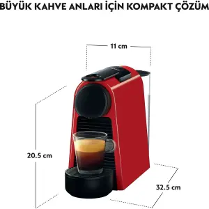 NESPRESSO D30 Essenza Mini Kırmızı Kahve Makinesi