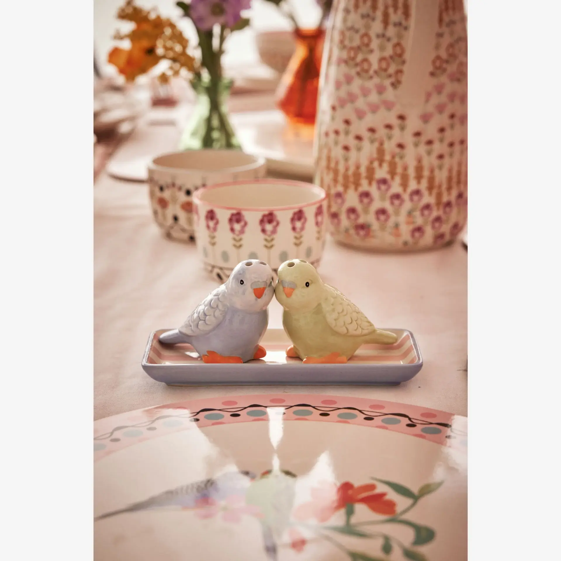 Mavi Seramik Tuzluk Ve Biberlik 15,5X6,5x7 Cm Painted Table Collection by Cath Kidston