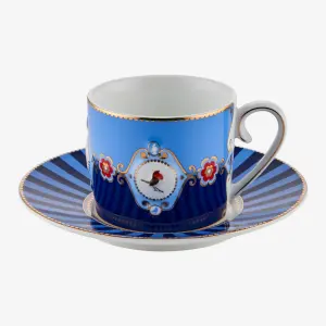 Mavi Porselen Çay Fincanı 200 Ml Love Birds Collection by Pip Studio