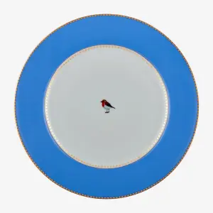Mavi Porselen Yemek Tabağı 26,5 Cm Love Birds Collection by Pip Studio