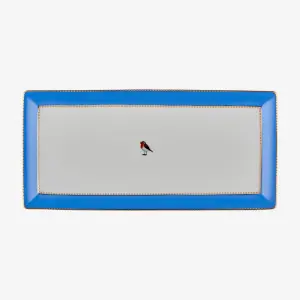 Mavi Porselen Servis Tabağı 33,3X15,5 Cm Love Birds Collection by Pip Studio